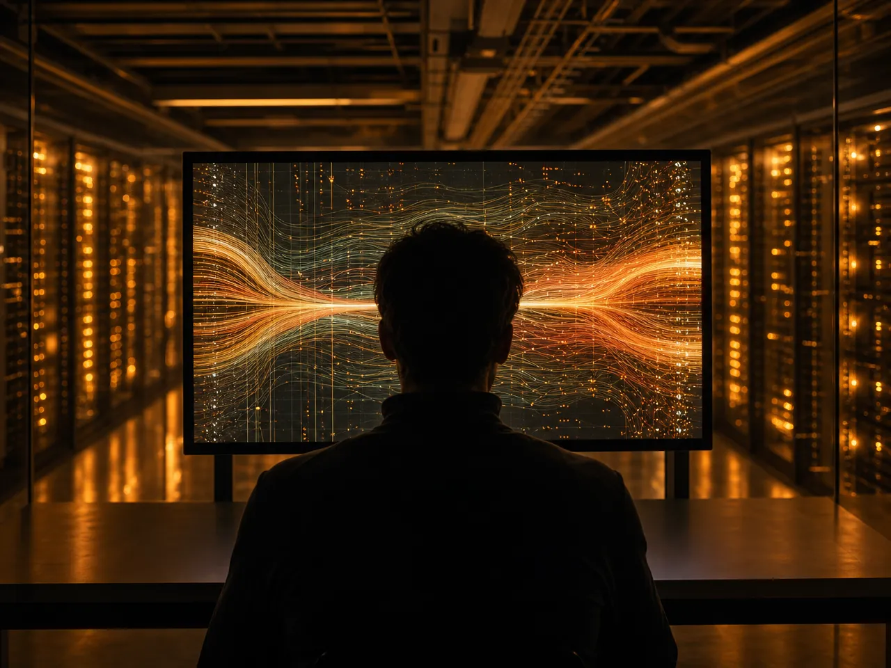 An analyst working freely with generated synthetic data